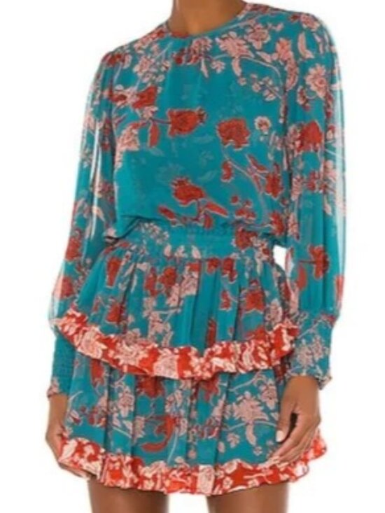 MISA Los Angeles Camila Dress Teal Paisley XS-M NWT - Picture 8 of 15